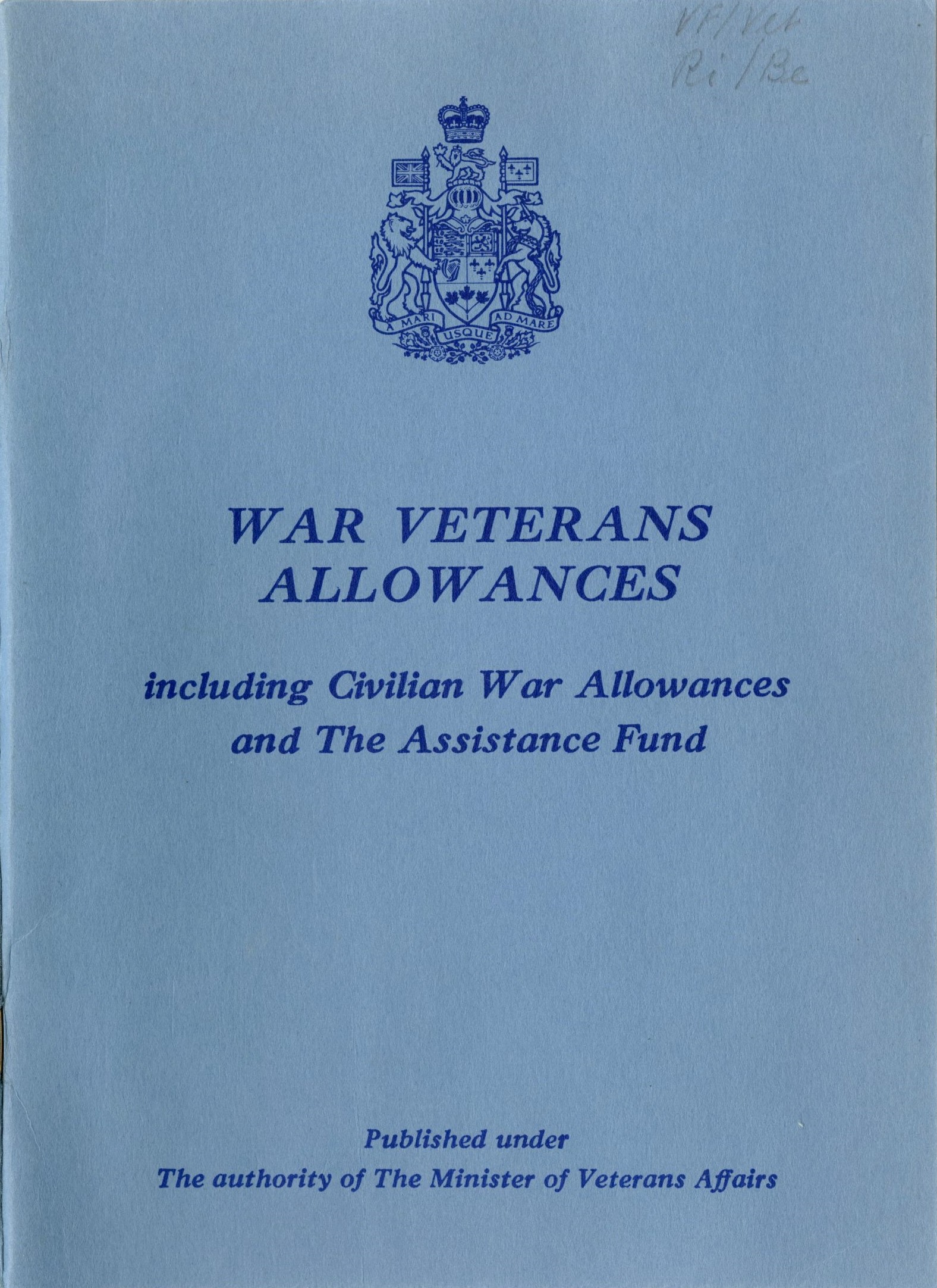 War Veterans Allowances Wartime Canada